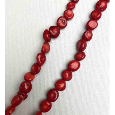 Корал натуральний овал на волосіні, діаметр 11-13х11-12мм+-, довжина 40см+ Корал натуральний овал на волосіні, діаметр 11-13х11-12мм+-, довжина 40см+