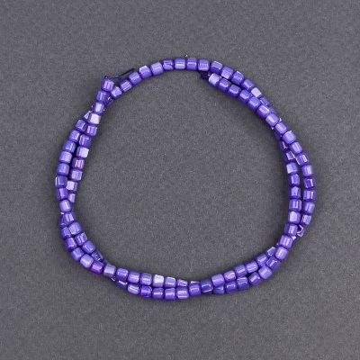 Намистини тонований Перламутр фіолетовий циліндр, діаметр 3,5х3,5мм+-, довжина 40см+- на волосіні