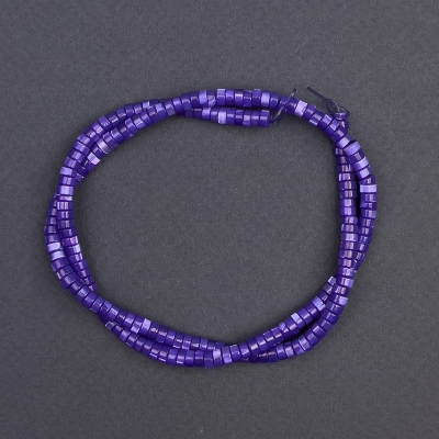 Намистини тонований Перламутр фіолетовий шайба, діаметр 4х2мм+-, довжина 40см+- на волосіні