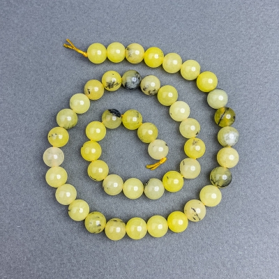 Намистини Жовта бірюза гладка кулька, діаметр 8,5 мм+- на нитці, довжина 38см+-