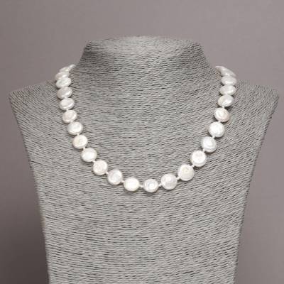 Намисто з натуральних барокових перлів, діаметр 11х4(+-)мм, довжина 45см+-