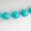 Намисто блакитна Бірюза з прожилками кулька 12мм, довжина 50см