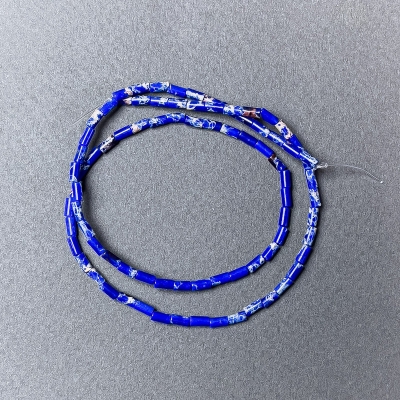Намистини Варисцит синій (прес.) рубка, діаметр 2х4мм+-, довжина 38см+- на волосіні