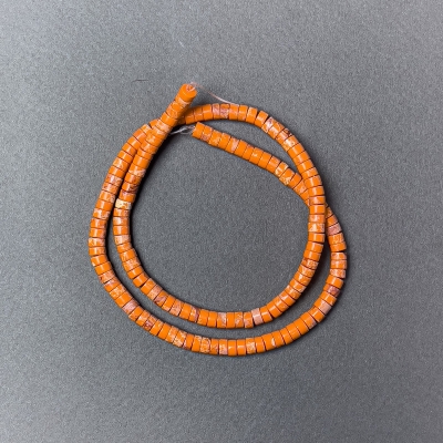 Намистини Варисцит помаранчевий (прес.) рондель, діаметр 4.5х2.5мм+-, довжина  38см+- на волосіні