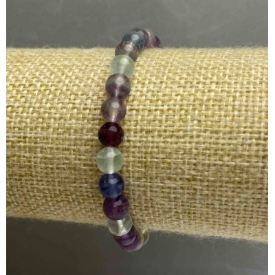 Браслет Флюорит натуральний камінь гладка кулька, діаметр 6мм+-, довжина 18см (стрейч)