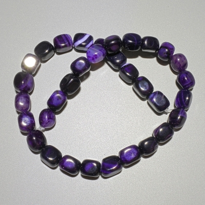 Намистини Агат фіолетовий натуральний камінь брусок, діаметр 9х12мм+-, довжина 38см+- на волосіні