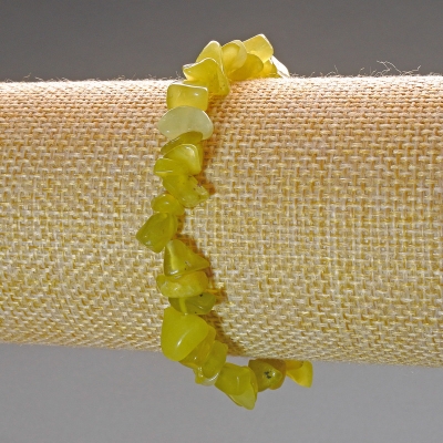 Браслет Жадеїт жовтий крихта, діаметр 10х4мм+-, довжина 18см (стрейч)
