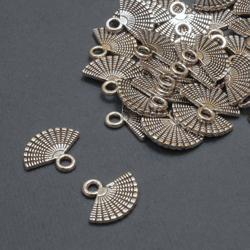 Pendant Findings Fan Shape, diameter 13×11mm ± packaging 20g 35pcs. (+ -)