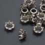 End cap crown shaped tip, silver color metal, diameter 11x6 mm (+/-) packaging 20g 17 pcs. (+/-)