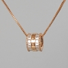 Xuping Necklace with Pendant and White Crystals, 7x9mm diameter +-, length 39-44cm +-, thickness 1mm +