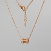 Xuping Chain with White Crystals Pendant, 9x7 mm diameter, length 40-45 cm, 1 mm thickness