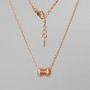 Xuping Chain with White Crystals Pendant, 9x7 mm diameter, length 40-45 cm, 1 mm thickness
