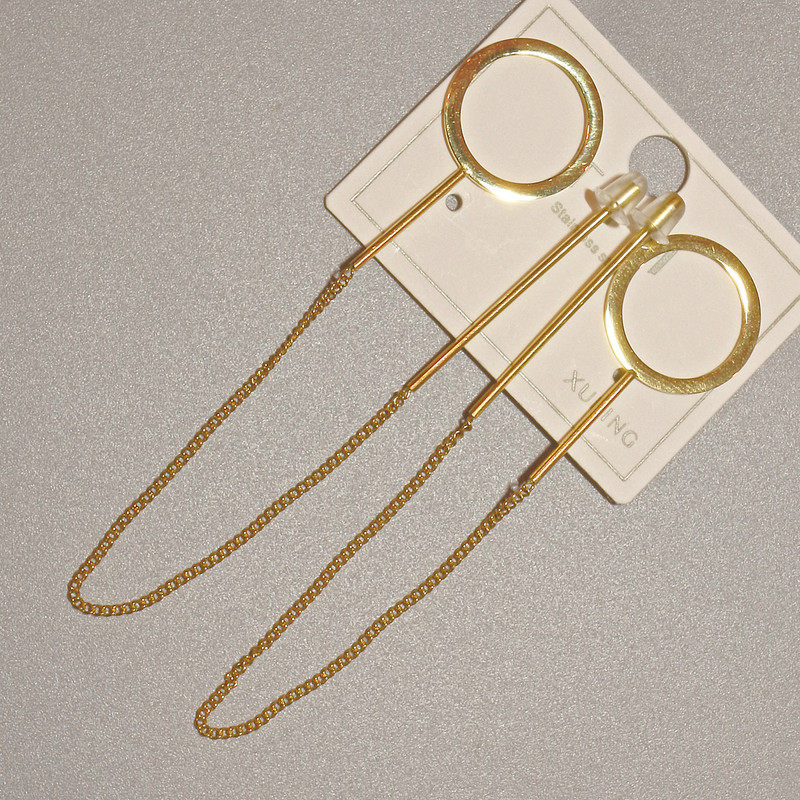 Xuping Earrings, diameter 15mm+, length ~10.5cm, 18K Gold Plated