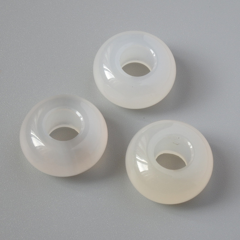 Pandora Bead Smoked Agate Natural Stone, 14x7 mm diameter, 5.6 mm Hole Diameter