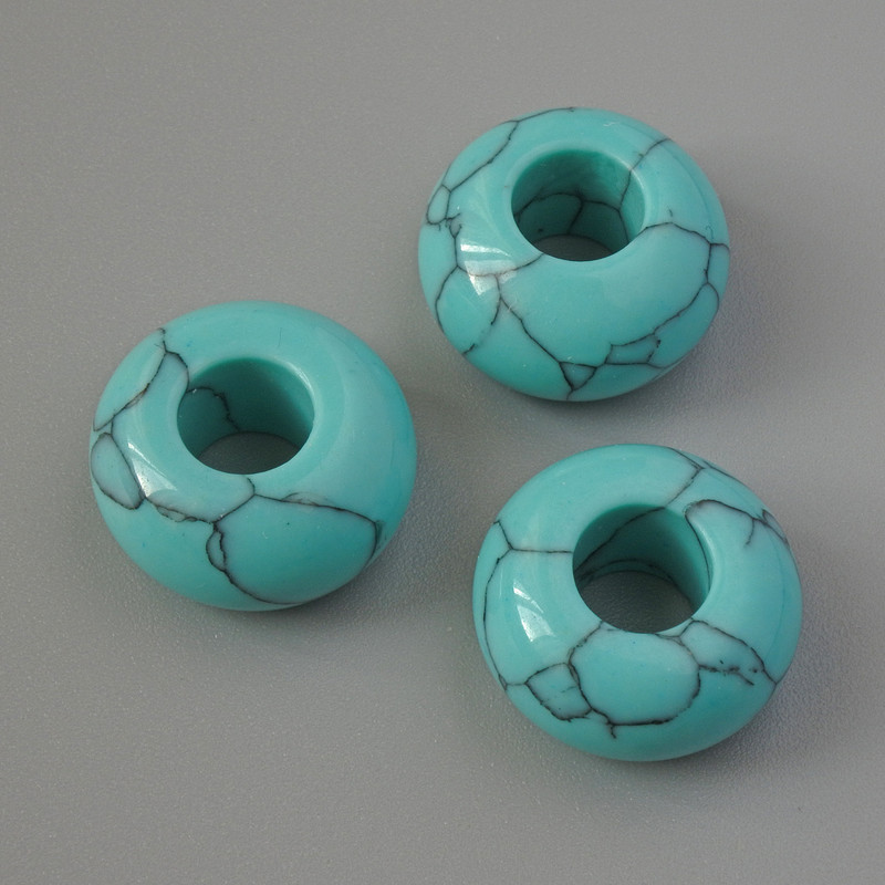 Pandora Bead Turquoise, diameter 14×7mm, hole diameter 5.5mm