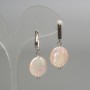 Baroque Earrings with Bacon-tinged Pearls, 16mm diameter + -, 34mm length + - European clasp