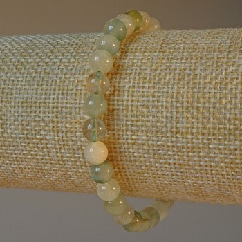 Bracelet Phantom Quartz with Rutile natural stone smooth bead, diameter 6.5mm±, length 18cm± (stretch)