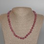 Tourmaline Rubyelit Necklace with Natural Stone Grened Beads, 8mm diameter, length 48cm