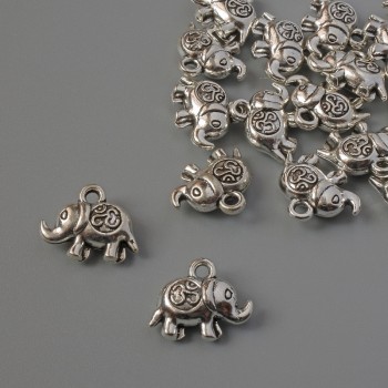 Fitting Pendant Elephant, diameter 12×10, 5mm± packaging 17pcs± 20g