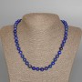 Necklace of Natural Lapis Lazuli, smooth round beads 8mm diameter, length 48cm ±
