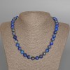 Necklace of Lapis Lazuli natural stone smooth bead, diameter 10mm±, length 48cm±