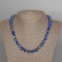 Necklace of Lapis Lazuli natural stone smooth bead, diameter 10mm±, length 48cm±