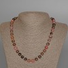 Rhodonite Necklace natural stone smooth bead, diameter 8.5mm, length 49cm