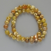 Yellow Agate Beads Smooth Round 8mm Diameter, 38cm Length on Thread