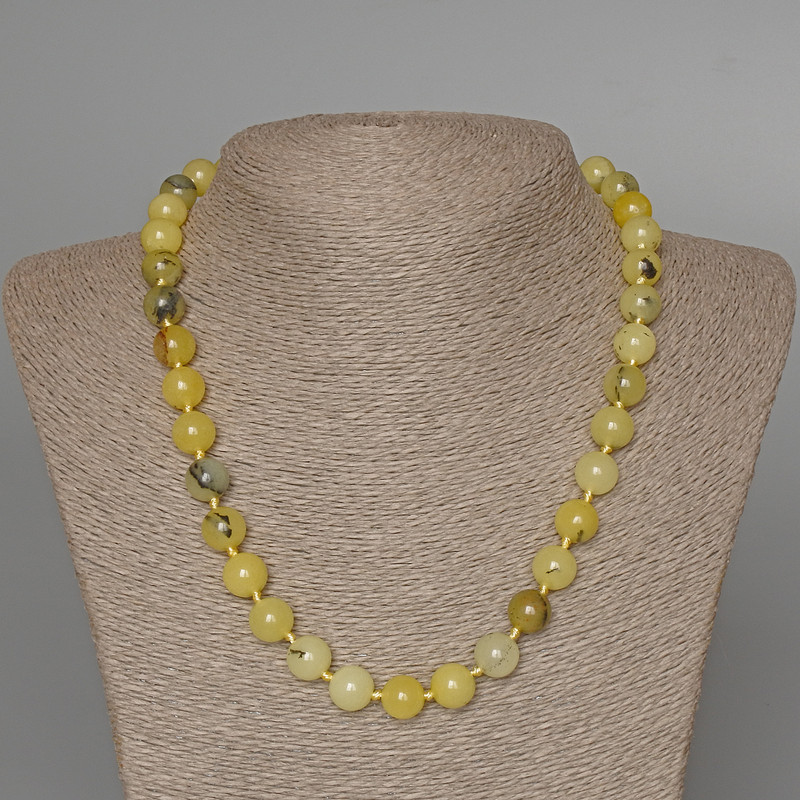 Yellow Turquoise Beads smooth round 10mm diameter, length 50cm