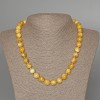 Necklace of Yellow Jadeite, smooth round beads, diameter 10.5mm, length 49cm