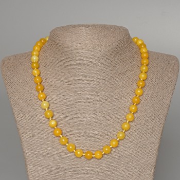 Citrine Bead Necklace with Smooth Round Beads, 8.5 mm diameter, length 49 cm