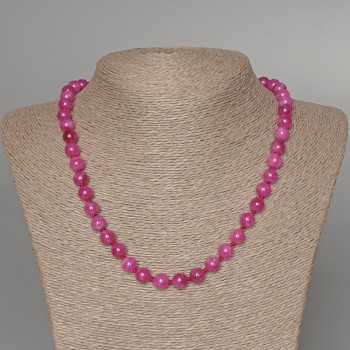 Malina Tourmaline Bead Necklace smooth rounds, diameter 8mm ±, length 47cm ±