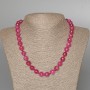 Malinovyi Tourmaline Bead Necklace, Faceted Round Beads 10mm, 49cm Length