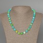 Necklace “Variscite” (plastic beads) blue, white and yellow colors, smooth bead, diameter 10mm±, length 48cm±