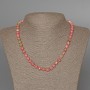 Necklace Beads “Variscite” (plastic acrylic) pink, white and green colors, smooth sphere, diameter 6.5 mm±, length 48 cm±