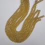 Beads Czech Crystal Clear Champagne Faceted Rondelle, 8x6mm, 40mm on Thread