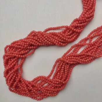 Beads Czech Crystal Carrot Orange Faceted Rondelle, 3x2.5 mm, 41 mm long on a Lasting string