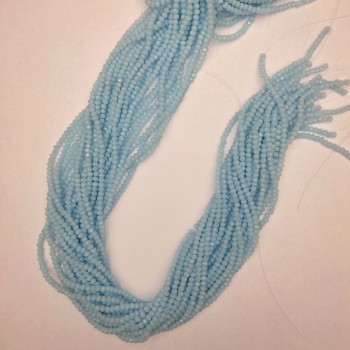 Beads Czech Crystal Blue Crystal Beads Rondelle Cut, diameter 3x2,5mm±, length 38mm± on monofilament