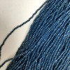 Dark-Blue Czech Crystal Granulated Rondelle Beads, 3x2.5mm±, 39mm± length, on a thread