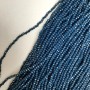 Dark-Blue Czech Crystal Granulated Rondelle Beads, 3x2.5mm±, 39mm± length, on a thread