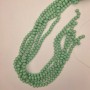 Czech Glass Beads, Mint Faceted Rondelle, 8x6mm, 41mm Length on Nylon Thread
