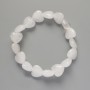 Bracelet "Heart" Mountain Crystal Natural Stone, diameter 12x12x6mm±, length 18cm± (stretch)