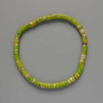 Variscite Bracelet, Green (Pressed) Bead, 4.5x2.5 mm, diameter 4.5x2.5 mm, stretch 18 cm