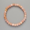 Toned Pink Quartz Bead Bracelet, smooth round beads 6.5mm±, length 18cm± (stretch)