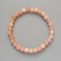 Toned Pink Quartz Bead Bracelet, smooth round beads 6.5mm±, length 18cm± (stretch)