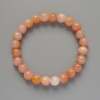 Toned Pink Quartz Beaded Bracelet smooth rounds, diameter 8mm ±, length 18cm ± (stretch)