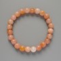 Toned Pink Quartz Beaded Bracelet smooth rounds, diameter 8mm ±, length 18cm ± (stretch)