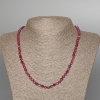 Ruby Necklace Natural Stone Faceted Cube Beads, 4mm diameter, 50cm length ±