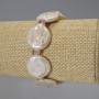Baroque Pearl Bracelet with 'Petrol' Hue, 19mm± Diameter, 18cm± Length (Stretch) with 'Swarovski' Rhinestones
