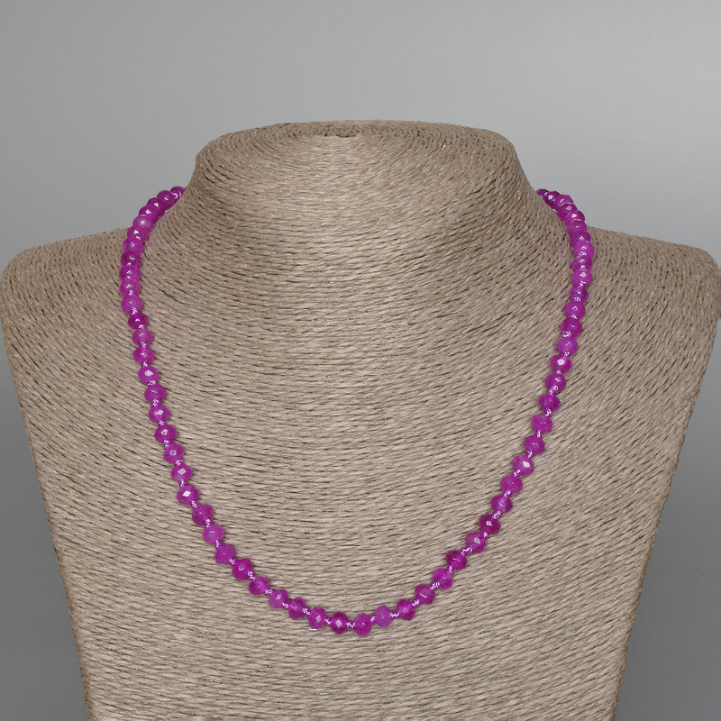 Amethyst Bead Necklace (individual) faceted rondelle, diameter 6x4mm, length 49cm